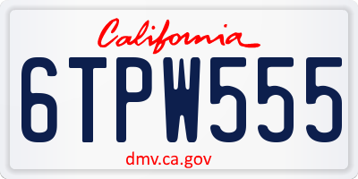 CA license plate 6TPW555