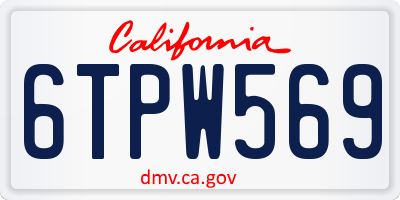 CA license plate 6TPW569