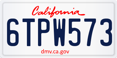 CA license plate 6TPW573