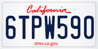 CA license plate 6TPW590