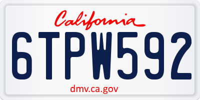 CA license plate 6TPW592