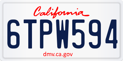 CA license plate 6TPW594