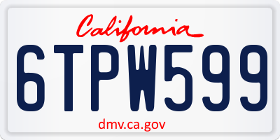 CA license plate 6TPW599