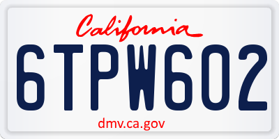 CA license plate 6TPW602