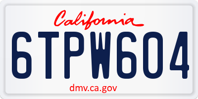 CA license plate 6TPW604