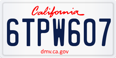 CA license plate 6TPW607