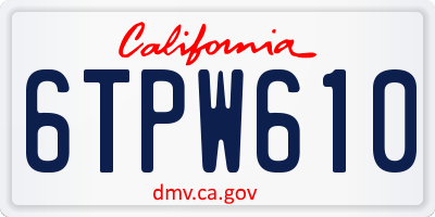 CA license plate 6TPW610