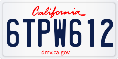 CA license plate 6TPW612