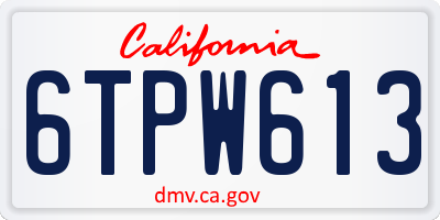 CA license plate 6TPW613