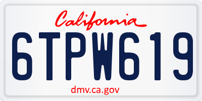 CA license plate 6TPW619