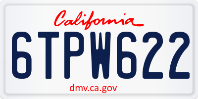 CA license plate 6TPW622