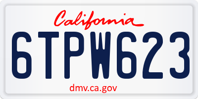 CA license plate 6TPW623