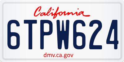 CA license plate 6TPW624