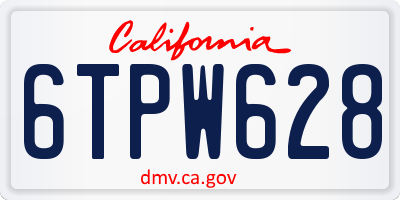 CA license plate 6TPW628