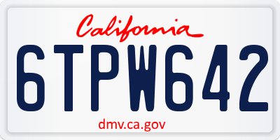 CA license plate 6TPW642