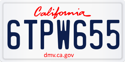 CA license plate 6TPW655