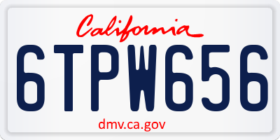 CA license plate 6TPW656