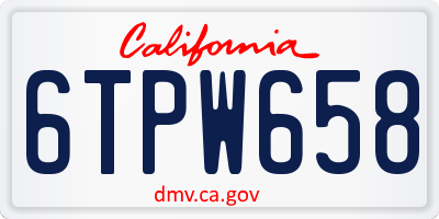 CA license plate 6TPW658