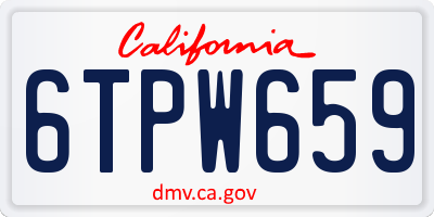 CA license plate 6TPW659