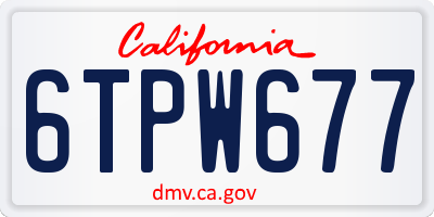 CA license plate 6TPW677