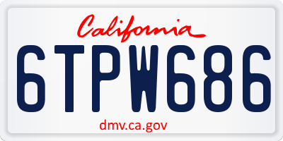 CA license plate 6TPW686