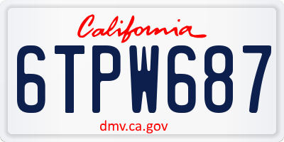 CA license plate 6TPW687