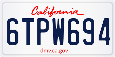 CA license plate 6TPW694