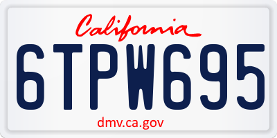 CA license plate 6TPW695