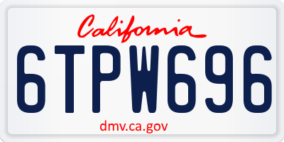 CA license plate 6TPW696