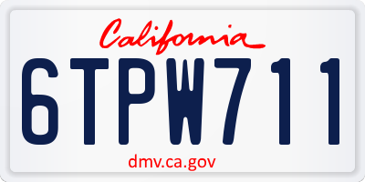 CA license plate 6TPW711