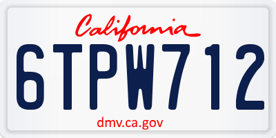 CA license plate 6TPW712