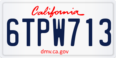 CA license plate 6TPW713