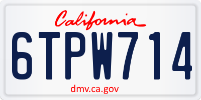 CA license plate 6TPW714