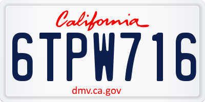 CA license plate 6TPW716