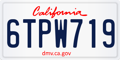 CA license plate 6TPW719