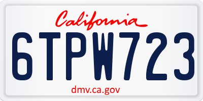 CA license plate 6TPW723