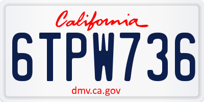 CA license plate 6TPW736