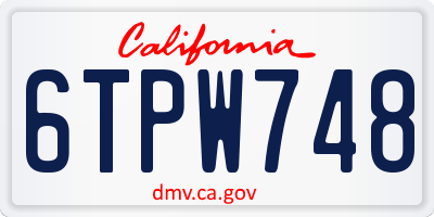 CA license plate 6TPW748