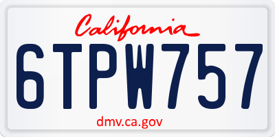 CA license plate 6TPW757