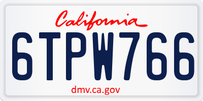 CA license plate 6TPW766