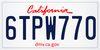 CA license plate 6TPW770