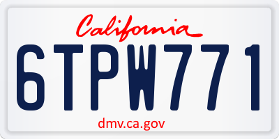 CA license plate 6TPW771