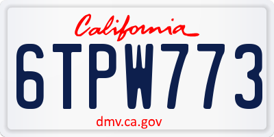 CA license plate 6TPW773