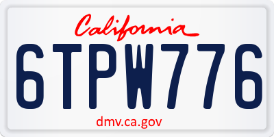 CA license plate 6TPW776