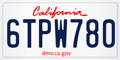 CA license plate 6TPW780