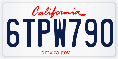 CA license plate 6TPW790