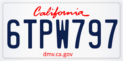 CA license plate 6TPW797