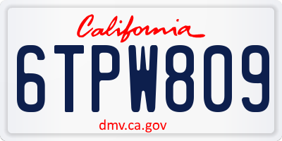 CA license plate 6TPW809