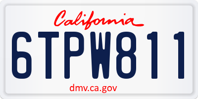 CA license plate 6TPW811