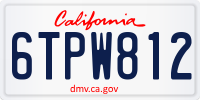 CA license plate 6TPW812